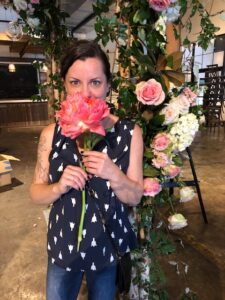 Eva smelling flower tulip floral and event design