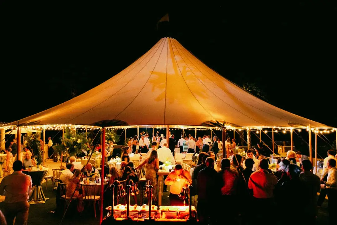 wedding time at night dark skies